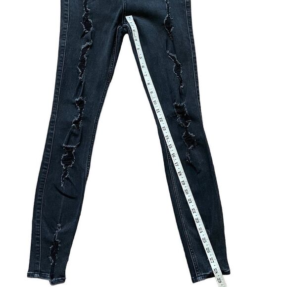 Abercrombie & Fitch Ultra High-Rise Super Skinny Black Stretch Skinny Jeans sz 1 - Picture 3 of 8